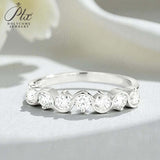 Diamond Eternity Ring with 0.7CT D Color Round Moissanite 10k 14k 18K Gold Plated 925 Silver for Women Wedding Engagement Jewely