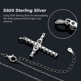 Moissanite Cross Necklace in 925 Silver - Hypoallergenic Perfect Christmas Gift for Loved Ones