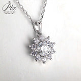 【 Daisy 】Round Cut 1CT Moissanite Sunflower Pendant Necklace