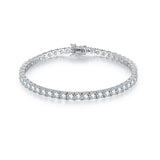 Round Tennis Bracelet Adorned with Exquisite Moissanite Multiple Size Options 925 Silver Material, Fashionable Holiday Gift