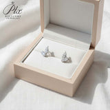 Double Clover Earrings with 2CT D Color Marquise Cut Moissanite 925 Silver Plated White Yellow Gold Ear Stud Fashion Daily Jewely