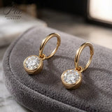Lab Grown Diamond Earrings Exquisite New Arrival Design Round Cut 2ct DEF VS 10K/14K/18K Solid Yellow Gold Minimalist for Women Hypoallergenic Versatile