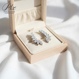 Earrings with 2.4CT D Color Marquise Cut Moissanite 925 Silver Plated White Yellow Rose Gold Ear Stud Women Fashion Daily Jewely