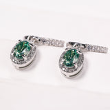 Total 4ct Green Oval Moissanite Drop Earrings with Certificate Passed Diamond Test Women 's Jewelry Christmas Gift S925 Silver