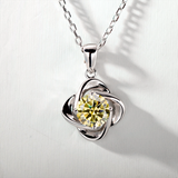 Moissanite Diamond 6.5mm 1CT Necklace For Womens Solitaire Pendant 925 Silver Chains D White  Jewelry Customized Gift