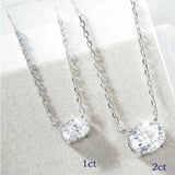 1-3CT Moissanite Necklaces Pendant Women Girls Birthday&Christmas Gift Chain Jewelry 925 Sterling Silver GRA
