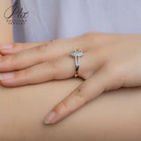 Floral Champagne Oval Moissanite Double-Band Ring Women Only Gifts For Festivals And Anniversaries