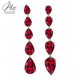 Pear-shaped Earrings Set with D/VVS Grade Moissanite & Colored Gemstones  This Jewelry Is An Ideal Choice for Party Gifts