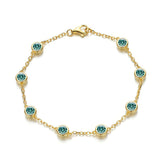 Moissanite Bracelet with 2.4CT D White/Black/Vivid Blue/Green Round Moissanite 925 Silver Plated Gold Women Man Party Gift Daily