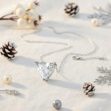 Love Heart Necklace with1/2/3CT D Color Moissanite S925 Plated White Yellow Rose Gold Chain for Woman Engagement Chrisrmas Charm