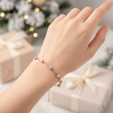 Moissanite Curve Wave Bracelet Adjustable Chain Chic Women’s Jewelry Subtle Sparkle Minimal Design Everyday Wear