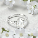 Pear Cut Moissanite Engagement Ring in 10K/14K/18K Gold Classic Solitaire Promise Ring Perfect Wedding Anniversary Gift