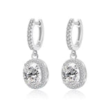 Total 4ct Green Oval Moissanite Drop Earrings with Certificate Passed Diamond Test Women 's Jewelry Christmas Gift S925 Silver