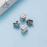 Princess Square Solitaire Stud Earrings Women Only Gifts For Festivals And Anniversaries