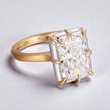 Radiant Cut Ring with 5CT D Color Moissanite Diamond 10k 14k 18K Gold Plated 925 Silver for Women Man Engagement Wedding Jewely