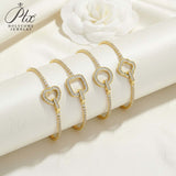 Moissanite Round Cut Multi Style Lock Design Bracelet Premium Radiant Jewelry Versatile Lock Trendy Bracelet Popular Gift Idea