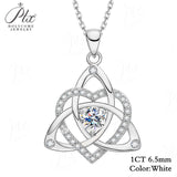 Heart-shaped Clover Necklace 925 Sterling Silver with Moissanite Round Cut VVS1 Jewelry Gift for Women’s Special Occasions
