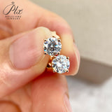 Classical Style 4 Claws Setting Round Brilliant Cut Moissanite Ear Studs D Color Moissanite Ear Jewelry