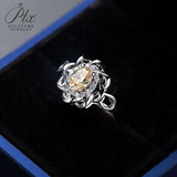 Oval Cut Hollow Circle Champagne Moissanite Ring Women Only Gifts For Festivals And Anniversaries