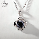 Moissanite Diamond 6.5mm 1CT Necklace For Womens Solitaire Pendant 925 Silver Chains D White  Jewelry Customized Gift