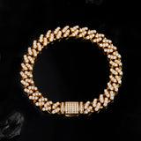 Single Row Double Row Triple Row Moissanite Cuban Link Bracelet 925 Silver Round Cut D Color Suitable for Women Man  Engagement