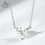 Love Heart Necklace with1/2/3CT D Color Moissanite S925 Plated White Yellow Rose Gold Chain for Woman Engagement Chrisrmas Charm