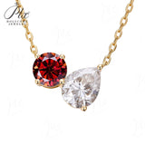 Round 6.5mm Pear 7×9mm Moissanite Diamond Necklace 3EX Hearts and Arrows  VVS1 D Color Ruby Sapphire  Columbia Emerald  Fancy Color Moissanite  Gift