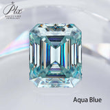 Wholesale Price Moissanite Stone Emerald Cut D Color Blue Green  VVS1 with GRA Certificate 0.5ct-10ct Gemstones