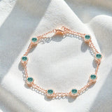 Moissanite Bracelet with 2.4CT D White/Black/Vivid Blue/Green Round Moissanite 925 Silver Plated Gold Women Man Party Gift Daily