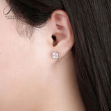 Princess Square Solitaire Stud Earrings Women Only Gifts For Festivals And Anniversaries