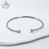 Open Bracelet 925 Sterling Silver with Moissanite Round Cut VVS1 Stones Sparkling Jewelry Gift for Women’s Special Occasions
