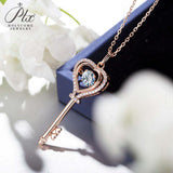 Moissanite Necklace Key D color 6.5mm 1ct  925 Sterling Silver Top Quality Pendant For Women Wedding/Anniversary Special Gift