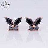 925 Sterling Silver Moissanite Lab Grown Gemstone Marquise Round Butterfly Stud Earrings Banquet Gift