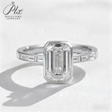 Diamond Ring Customize 2ct Emerald Cut 10K 14K 18K 925 Silver Proposal Band jewelry for Woman Hypoallergenic Birthday Gift