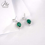 0.8-7CT Oval Cut Ruby/Sapphire/Colombian Emerald Earrings Lab-Grown Gemstone Jewelry Gift for Christmas Easter Hypoallergenic