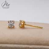 Cultivated Diamond Stud Earrings Round D Color VVS1 925 Sterling Silver Hypoallergenic Non Tarnish Minimal Commute Earring