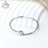 Open Bracelet 925 Sterling Silver with Moissanite Round Cut VVS1 Stones Sparkling Jewelry Gift for Women’s Special Occasions