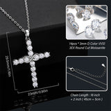 Moissanite Cross Necklace in 925 Silver - Hypoallergenic Perfect Christmas Gift for Loved Ones