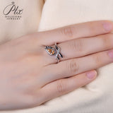 Pear Cut Champagne Floral Vine Moissanite Engagement Ring Women Only Gifts For Festivals And Anniversaries