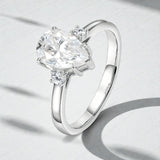 Pear Cut Moissanite Engagement Ring in 10K/14K/18K Gold Classic Solitaire Promise Ring Perfect Wedding Anniversary Gift