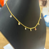 Nine Waterdrop Necklace Moissanite Stones Pear Cut Custom 925 Sterling Silver Collarbone Chain for Women Christmas Gifts Elegant