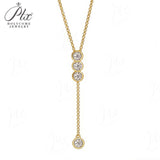 Classic Bubble Necklace D Color Round Moissanite Diamond S925 Silver Plated Dainty Chain for Enegament Party Daily Perfect Gift