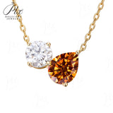 Round 6.5mm Pear 7×9mm Moissanite Diamond Necklace 3EX Hearts and Arrows  VVS1 D Color Ruby Sapphire  Columbia Emerald  Fancy Color Moissanite  Gift