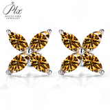 925 Sterling Silver with Hearts and Arrows Cut D Color VVS1  Moissanite Marquise Earrings  GRA Certificate Daily Wear