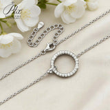 Circle Pendant Necklace 2CT D Color/Black/Champagne/Vivid Blue Round Moissanite S925 Plated Chain Perfect for Daily Party