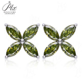 925 Sterling Silver with Hearts and Arrows Cut D Color VVS1  Moissanite Marquise Earrings  GRA Certificate Daily Wear