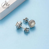 Floral Round Moissanite Halo Stud Earrings Women Only Gifts For Festivals And Anniversaries