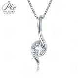 Comma Necklace 925 Silver Gold-Plated Moissanite Necklace Exquisite Women's Jewelry Suitable for Banquet and Party Occasions