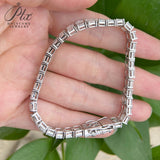 4*6mm Emerald Cut Moissanite Bracelets For Women Man S925 Silver Lab Diamond Bracelet Wedding Party Fine Jewelry