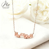 Moissanite Necklace with3CT D Color Asscher/Emerald Cut Moissanite S925Plated White Yellow Rose Gold Chain Engagement Daily Gift